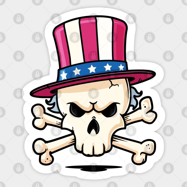 Uncle Sam Skull Sticker by zoljo